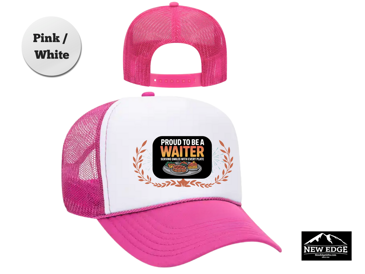 Waiter Trucker Hat – Proud to Be a Waiter, Serving Smiles with Every Plate – Restaurant Staff Mesh Cap Gift