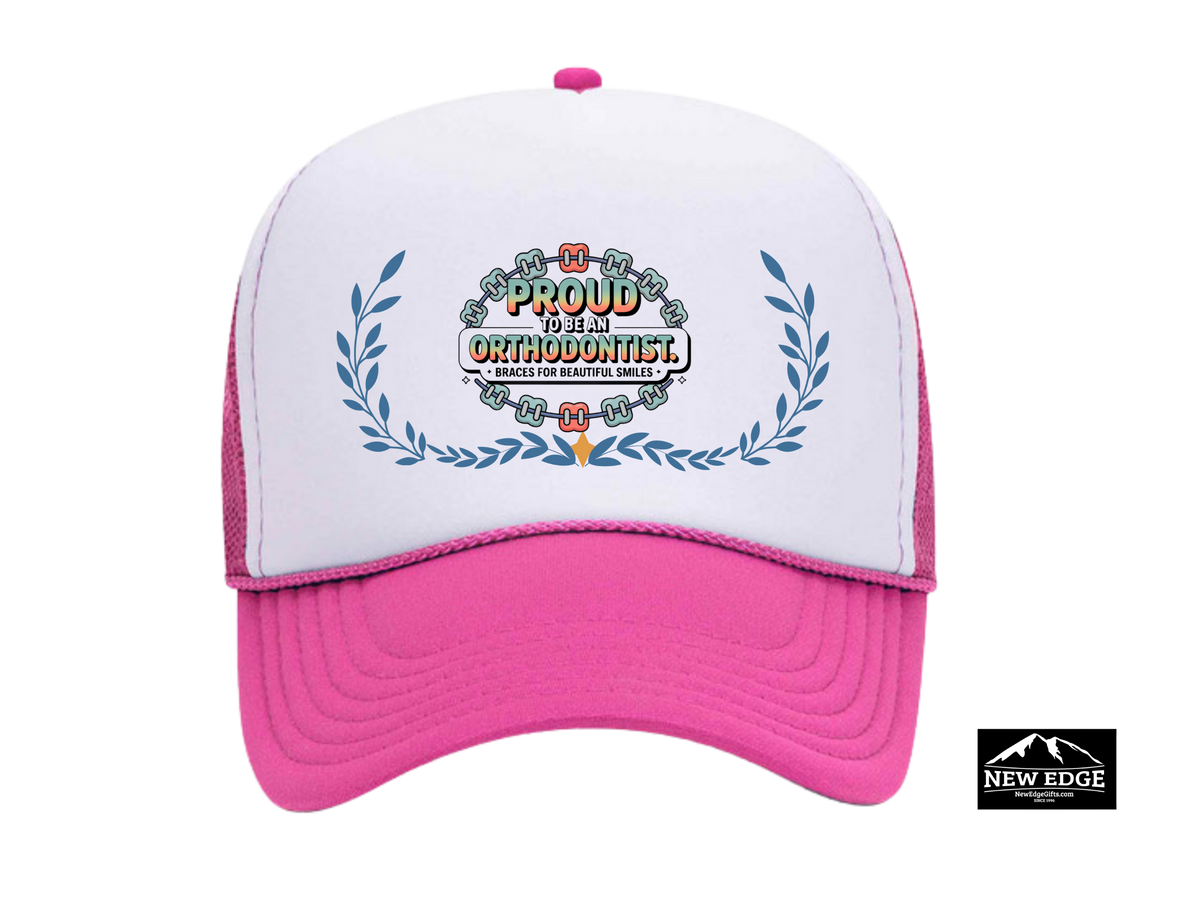 Orthodontist Trucker Hat – Proud to Be an Orthodontist | Braces for Beautiful Smiles | Dental Specialist Gift Cap