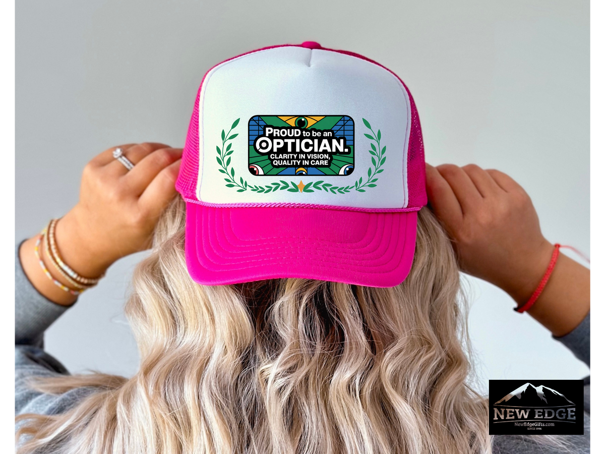 Optician Trucker Hat – Proud to Be an Optician | Clarity in Vision, Quality in Care | Eye Care Professional Gift