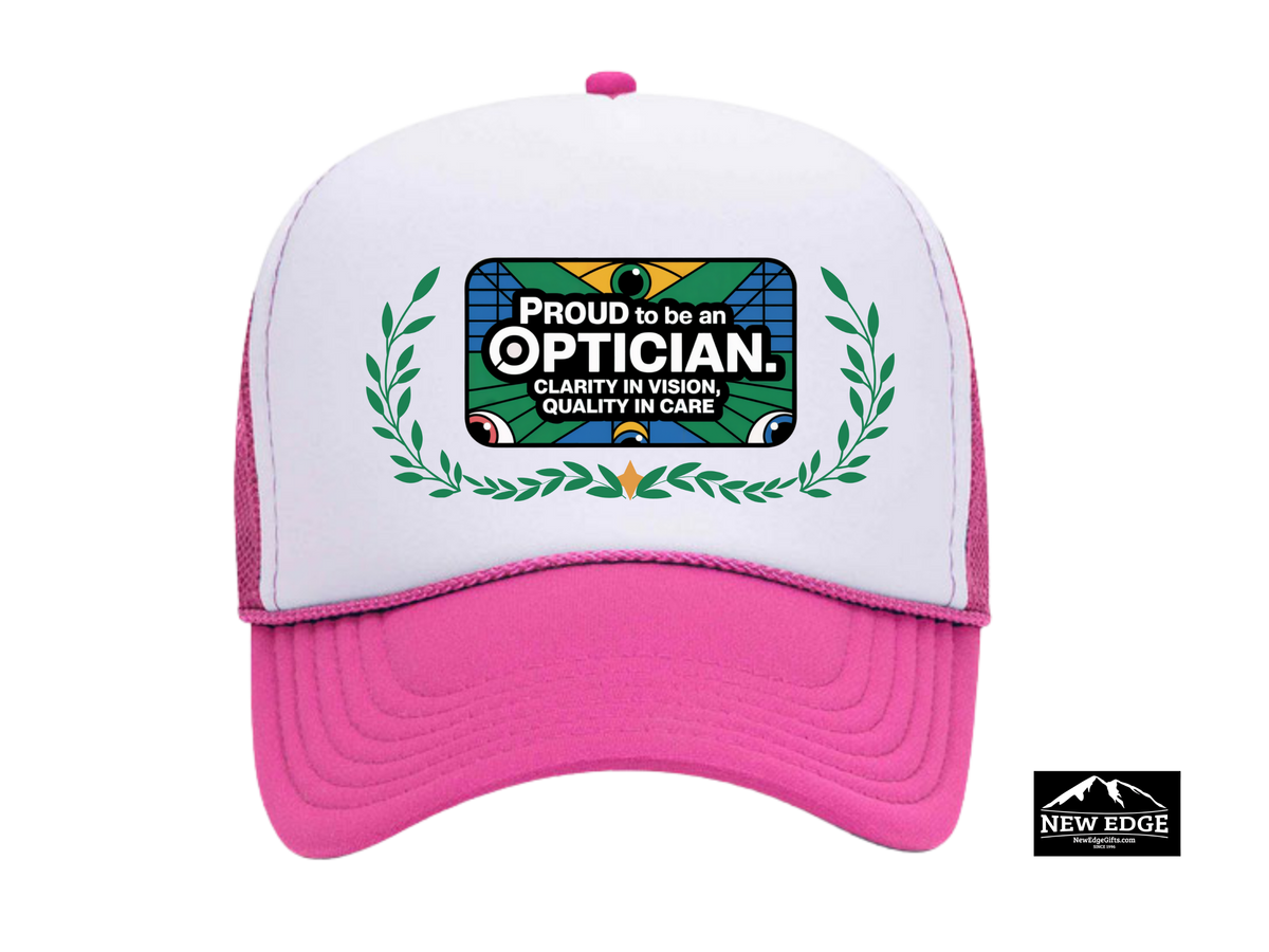 Optician Trucker Hat – Proud to Be an Optician | Clarity in Vision, Quality in Care | Eye Care Professional Gift