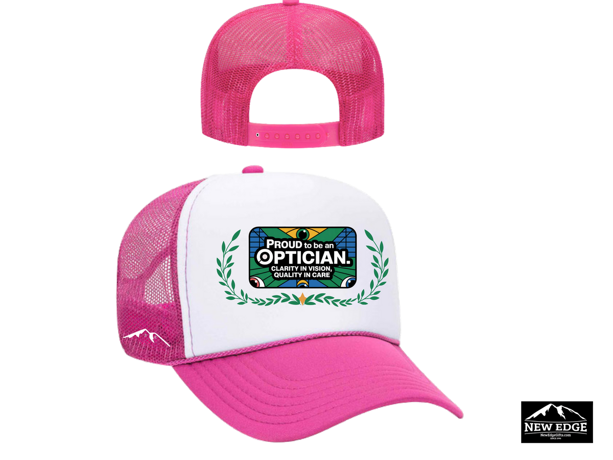 Optician Trucker Hat – Proud to Be an Optician | Clarity in Vision, Quality in Care | Eye Care Professional Gift