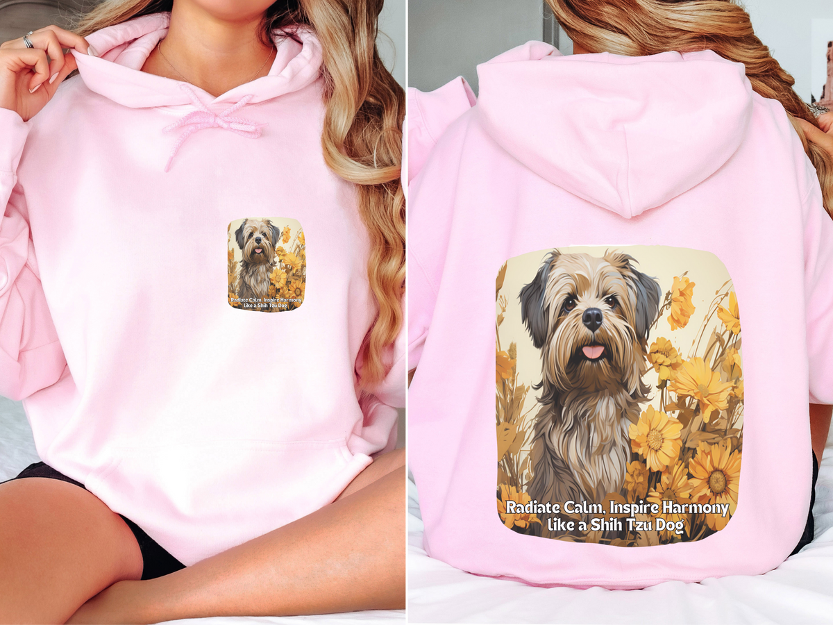 Shih Tzu Sunflower Hoodie – Radiate Calm, Inspire Harmony – Zen Unisex Dog Lover Pullover