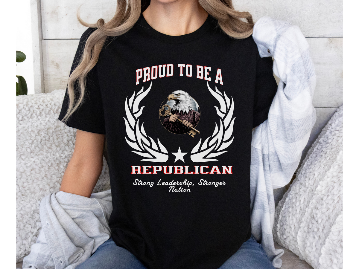 Proud to Be a Republican T-Shirt – Unisex Conservative Political Tee – “Strong Leadership, Stronger Nation” Patriotic GOP Shirt