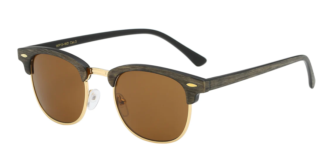 NEW EDGE EYEWEAR EXCLUSIVITY: RETRO REWIND WF13-WD CHIC WOOD GRAIN PRINT SHADES
