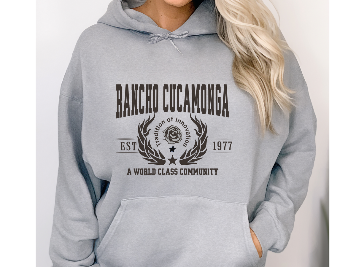 Rancho Cucamonga Legacy Hoodie "Explore Urban Oasis" Southern California Pride Unisex Sweatshirt