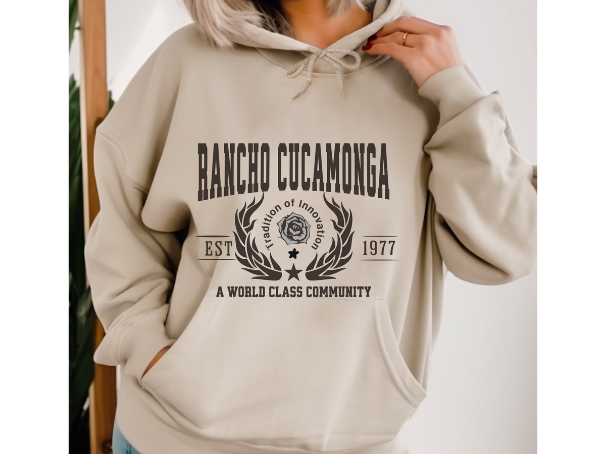 Rancho Cucamonga Legacy Hoodie "Explore Urban Oasis" Southern California Pride Unisex Sweatshirt