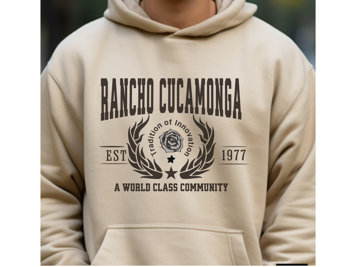 Rancho Cucamonga Legacy Hoodie "Explore Urban Oasis" Southern California Pride Unisex Sweatshirt