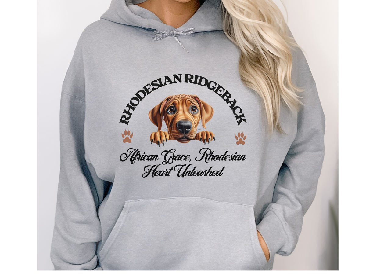 Rhodesian Ridgeback Dog Hoodie – "African Grace, Rhodesian Heart Unleashed" | Unisex Cozy & Stylish Hoodie for Noble Dogs