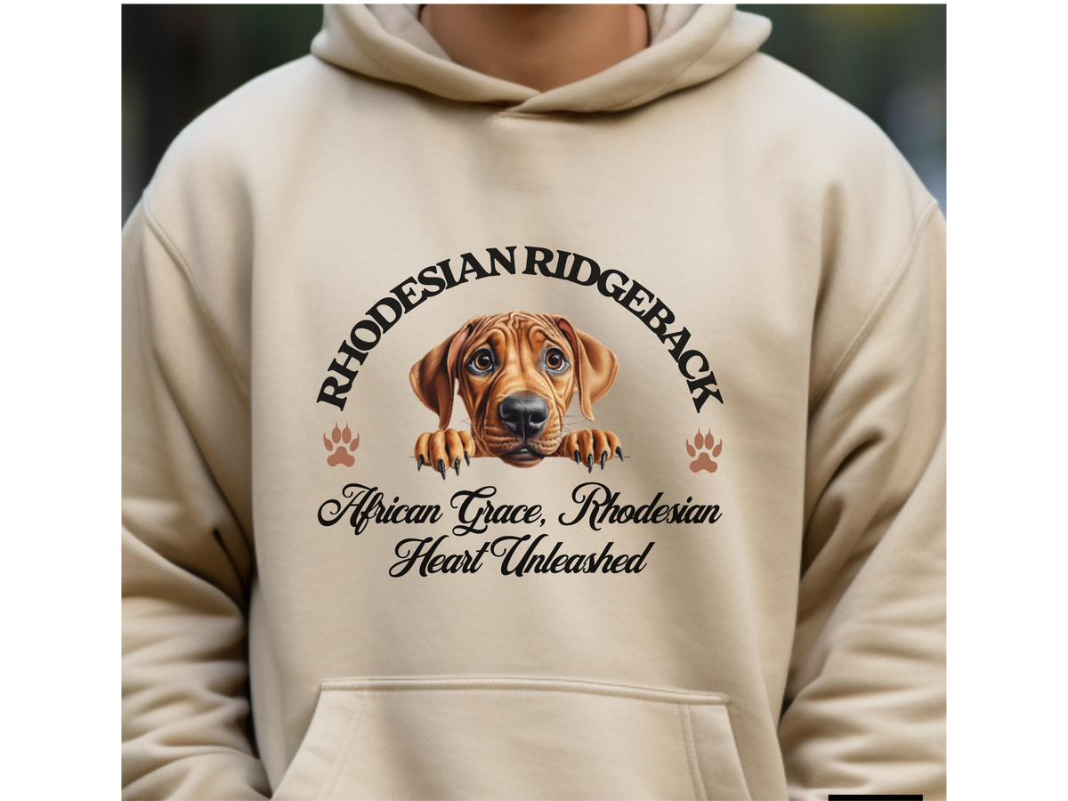 Rhodesian Ridgeback Dog Hoodie – "African Grace, Rhodesian Heart Unleashed" | Unisex Cozy & Stylish Hoodie for Noble Dogs