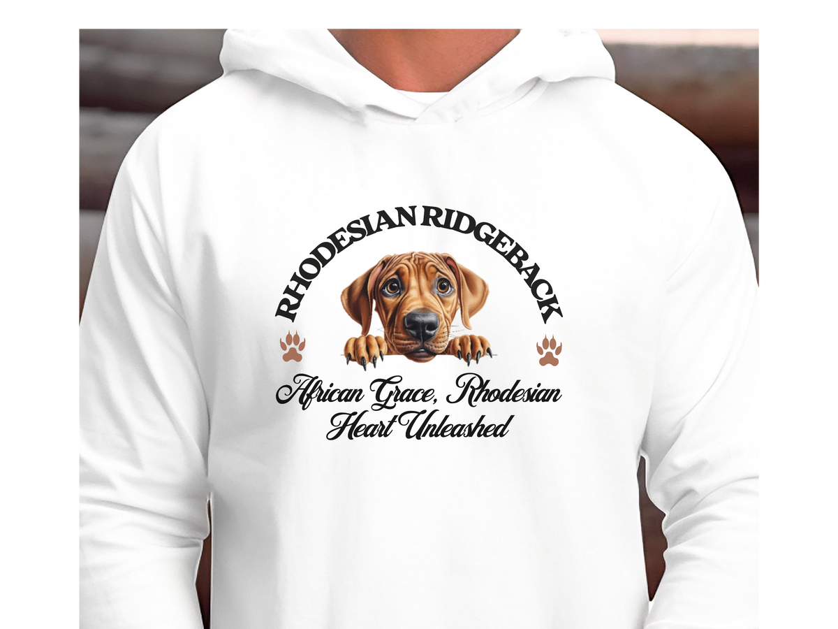 Rhodesian Ridgeback Dog Hoodie – "African Grace, Rhodesian Heart Unleashed" | Unisex Cozy & Stylish Hoodie for Noble Dogs