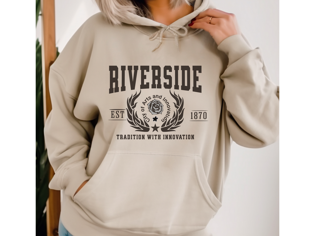 Riverside Legacy Hoodie "Tradition with Innovation" Inland Empire Heritage Unisex Sweatshirt