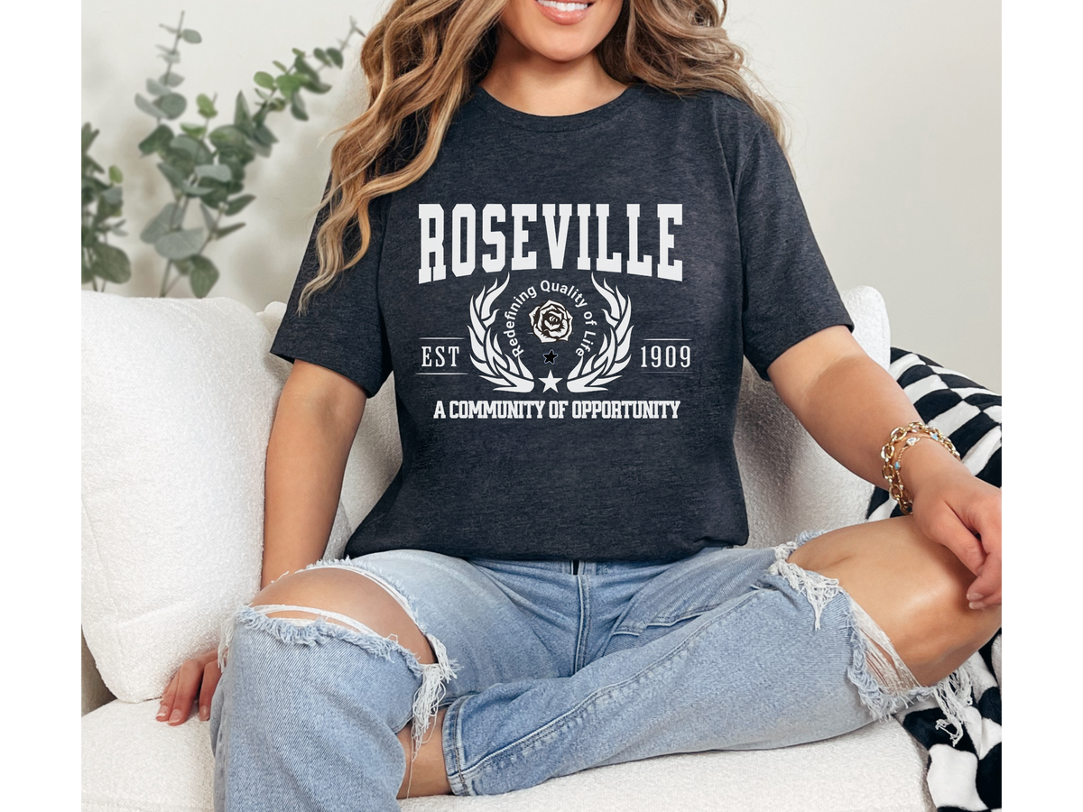 Roseville Legacy Unisex T-Shirt – "A Community of Opportunity" | Northern California City Pride Tee