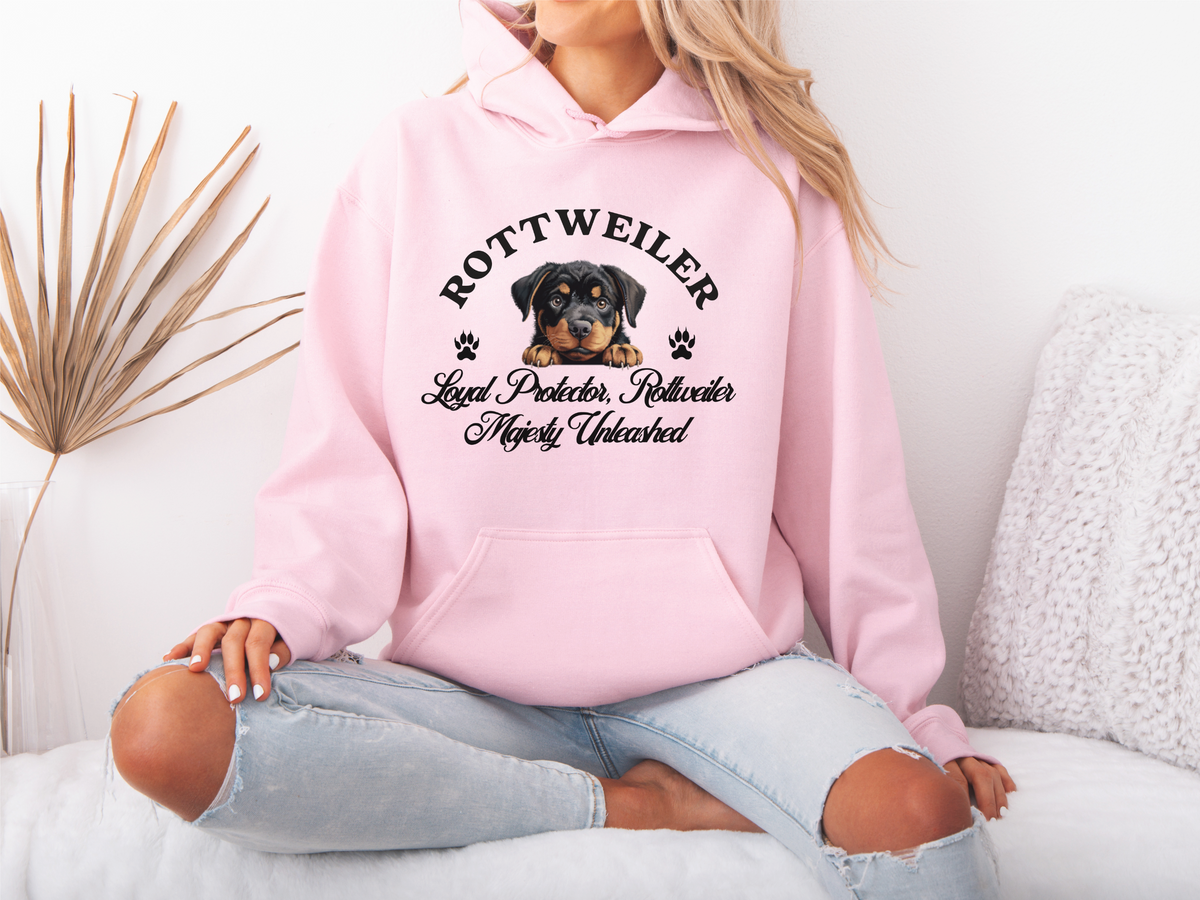 Rottweiler Dog Hoodie – "Loyal Protector, Rottweiler Majesty Unleashed" | Unisex Cozy Hoodie for Powerful Pups