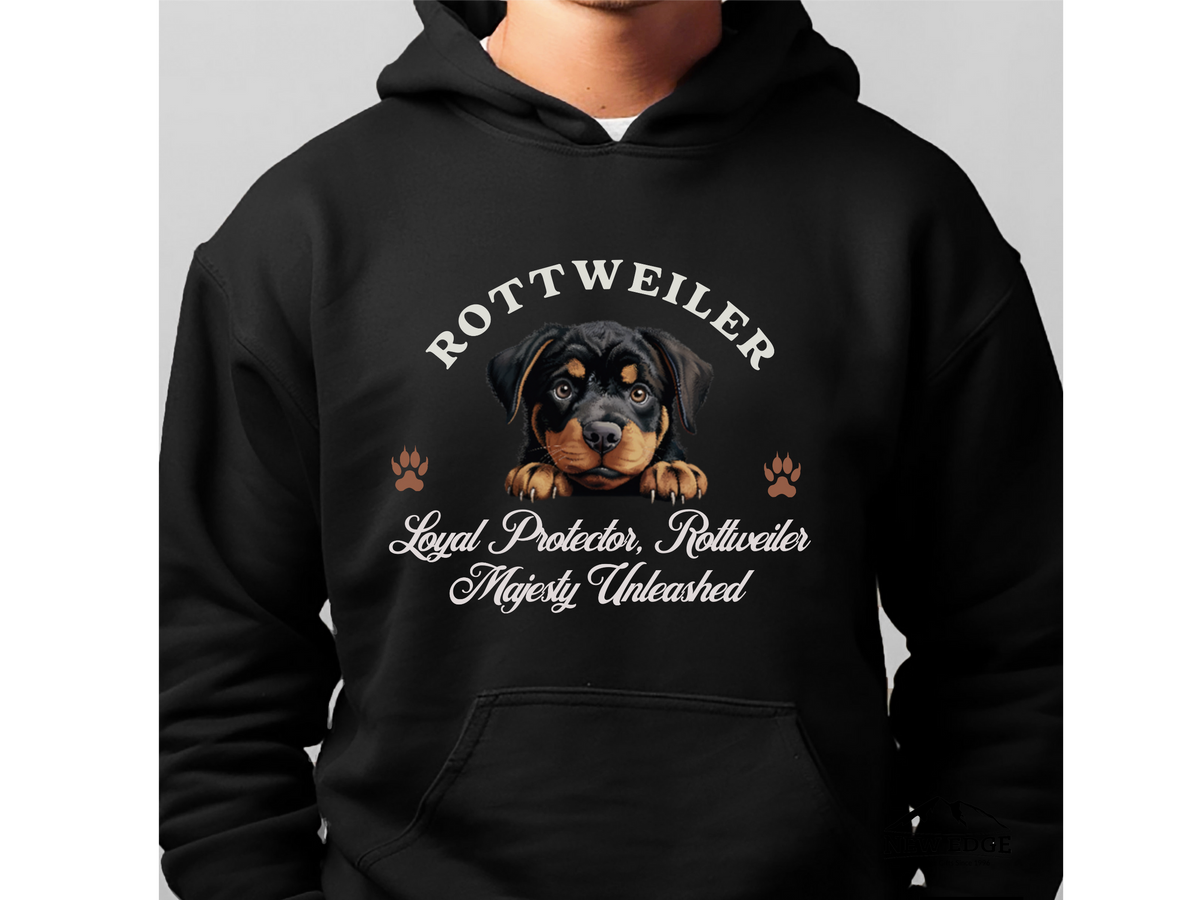 Rottweiler Dog Hoodie – "Loyal Protector, Rottweiler Majesty Unleashed" | Unisex Cozy Hoodie for Powerful Pups