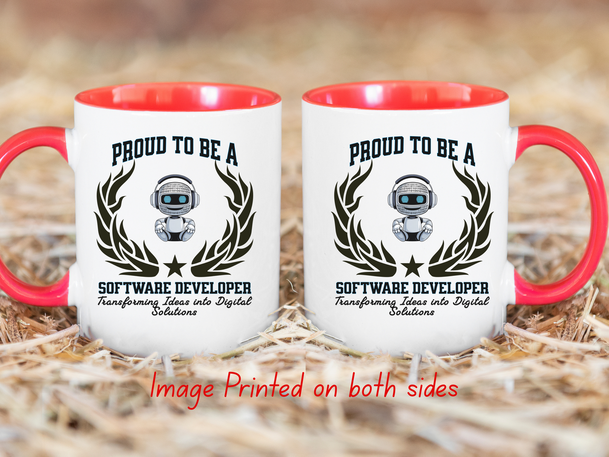 Proud to Be a Software Developer Accent Coffee Mug – “Transforming Ideas into Digital Solutions” – Tech Gift by New Edge Gifts and Novelties