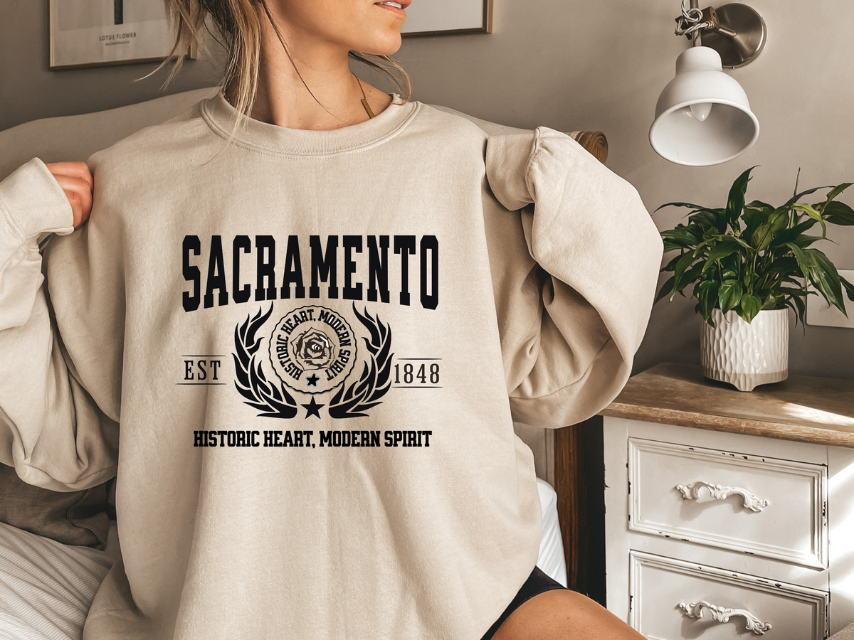 Sacramento Legacy Unisex Sweatshirt "Historic Heart Modern Spirit" Vintage California Capital Style
