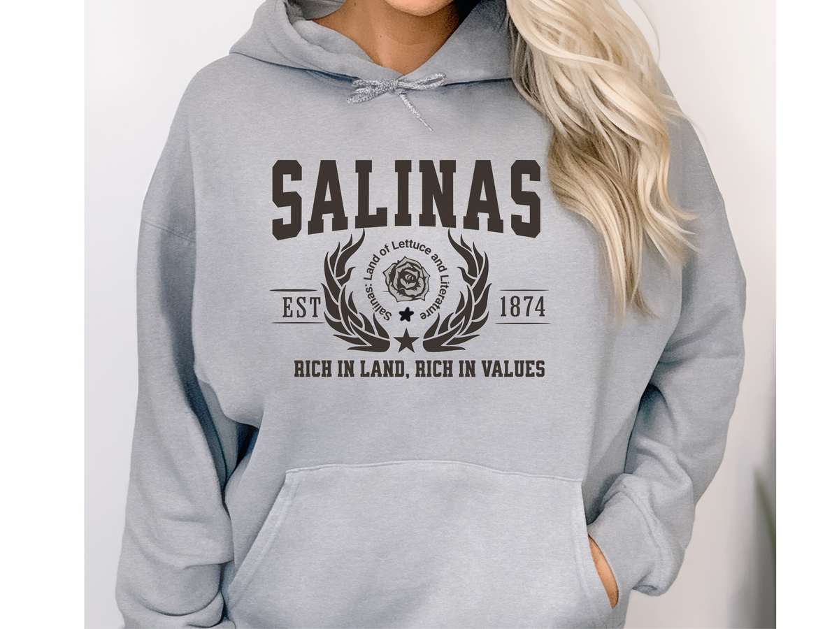Salinas Legacy Hoodie "Rich in Land, Rich in Values" California Agricultural Heart Unisex Sweatshirt