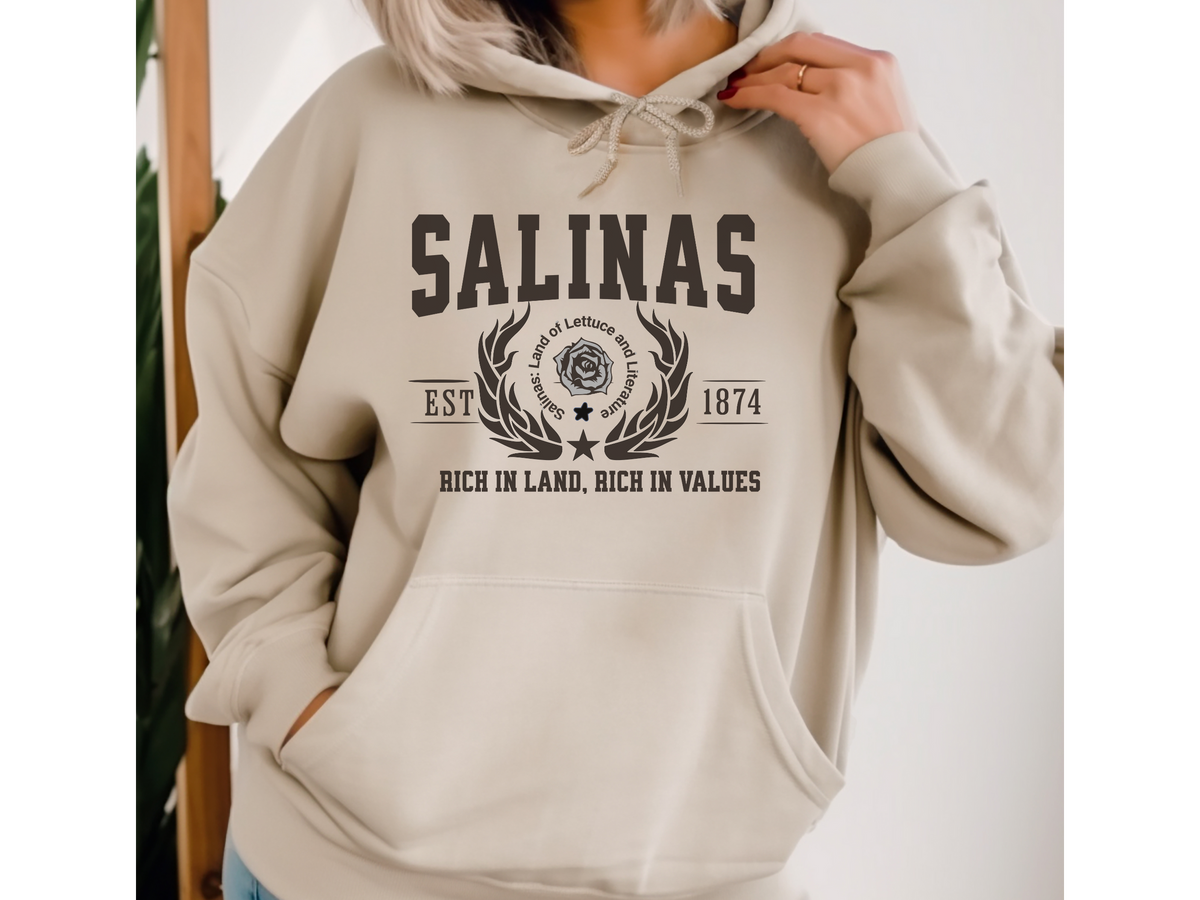 Salinas Legacy Hoodie "Rich in Land, Rich in Values" California Agricultural Heart Unisex Sweatshirt