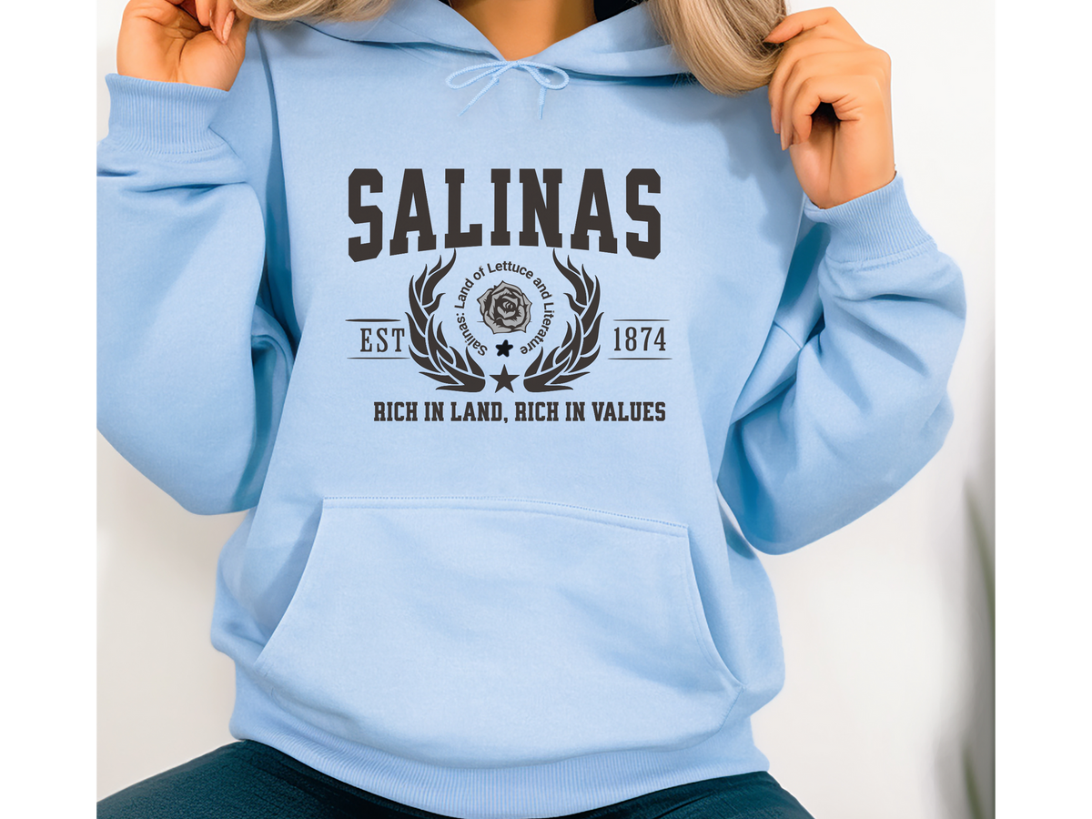 Salinas Legacy Hoodie "Rich in Land, Rich in Values" California Agricultural Heart Unisex Sweatshirt
