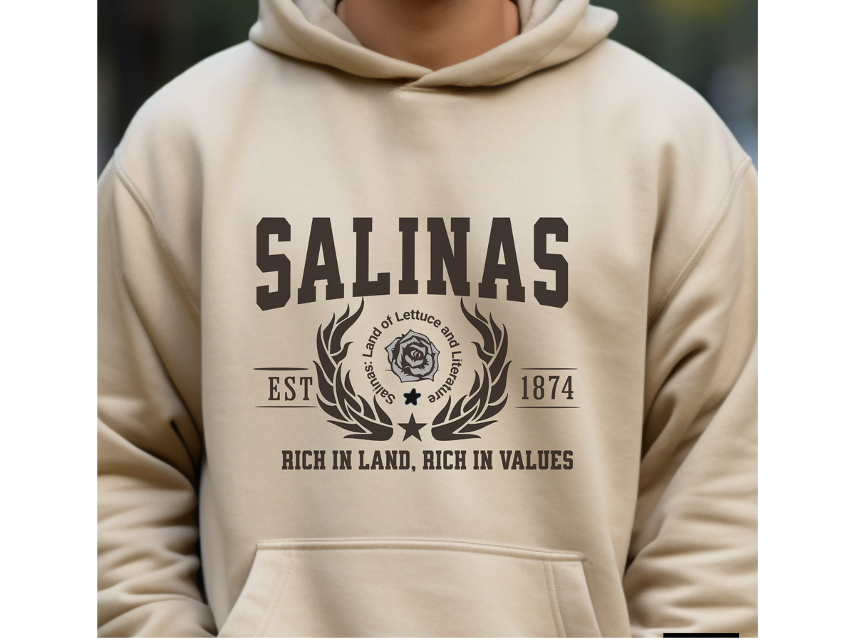 Salinas Legacy Hoodie "Rich in Land, Rich in Values" California Agricultural Heart Unisex Sweatshirt