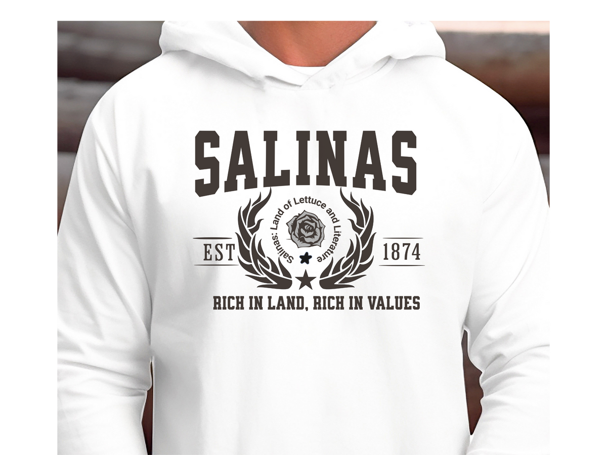 Salinas Legacy Hoodie "Rich in Land, Rich in Values" California Agricultural Heart Unisex Sweatshirt