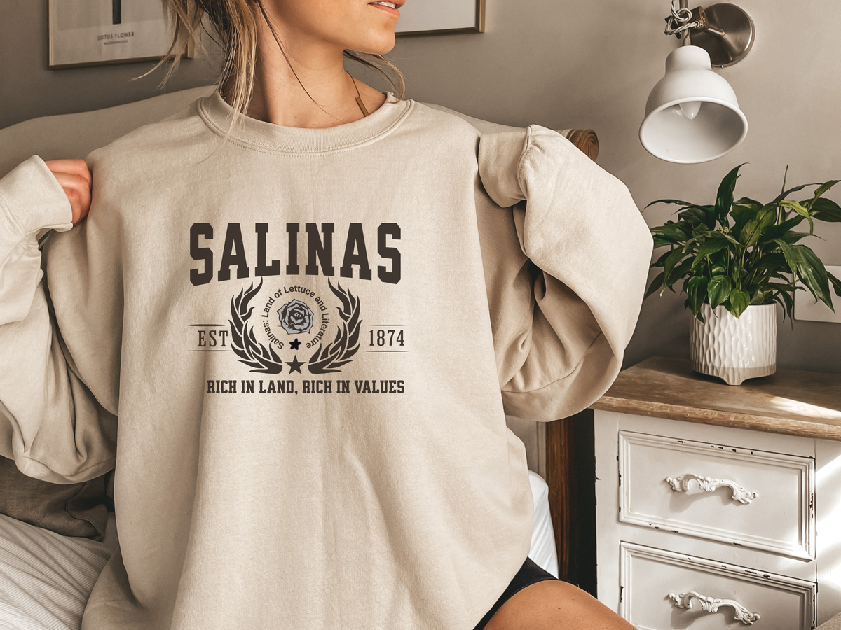 Salinas Legacy Unisex Sweatshirt "Rich in Land Rich in Values" Vintage California Heartland Style