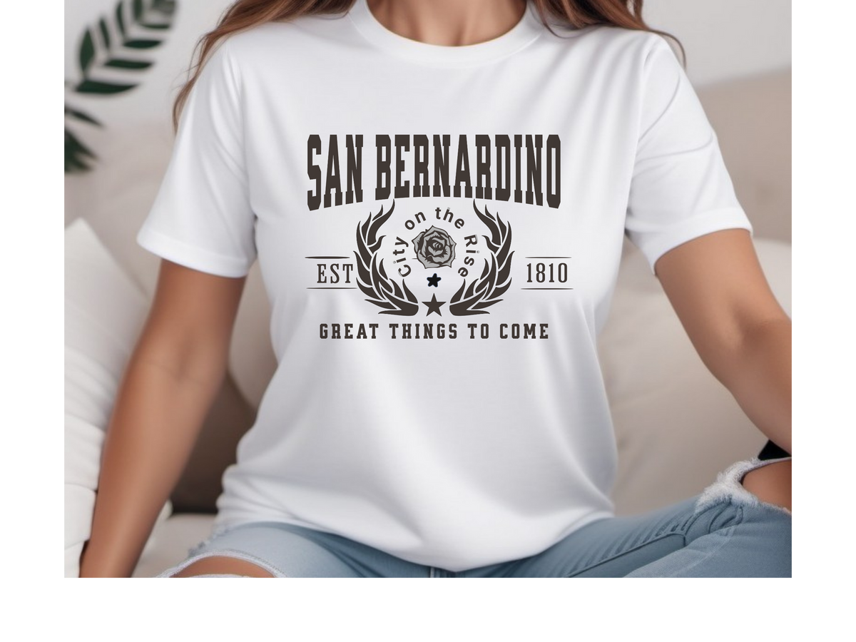 San Bernardino Legacy Unisex T-Shirt – "Great Things to Come" | Inland Empire City Pride Tee