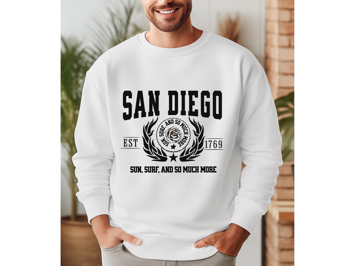 San Diego Legacy Unisex Sweatshirt "Sun, Surf, And so Much More" Vintage California Coastal Vibes