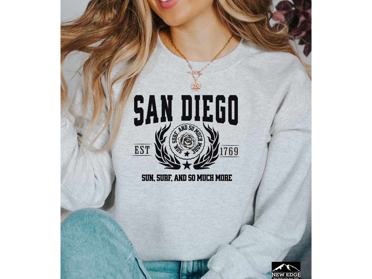 San Diego Legacy Unisex Sweatshirt "Sun, Surf, And so Much More" Vintage California Coastal Vibes