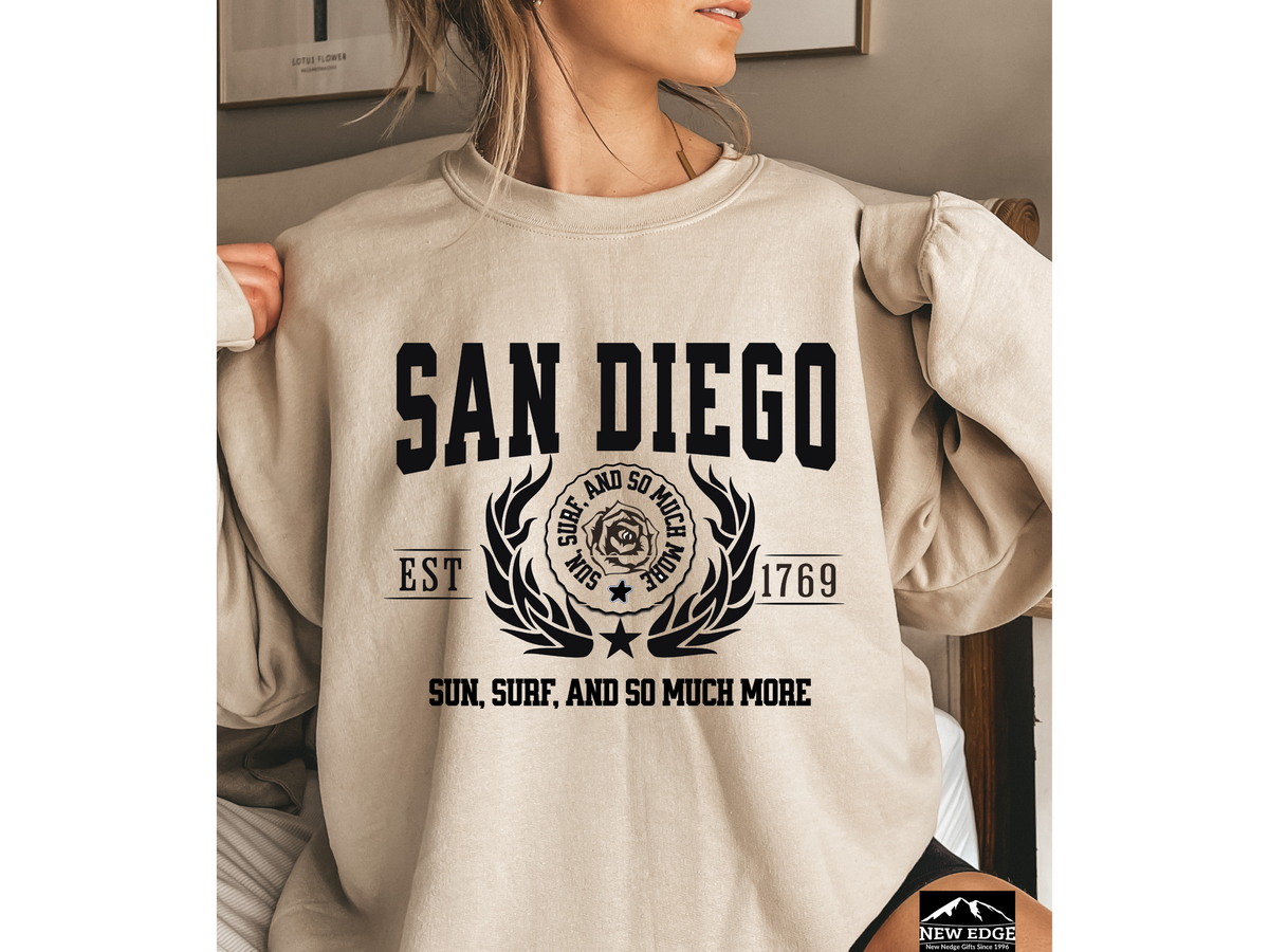San Diego Legacy Unisex Sweatshirt "Sun, Surf, And so Much More" Vintage California Coastal Vibes