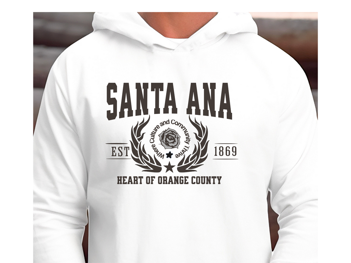 Santa Ana Legacy Hoodie "Heart of Orange County" California City Pride Unisex Sweatshirt
