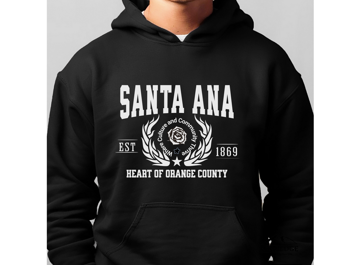 Santa Ana Legacy Hoodie "Heart of Orange County" California City Pride Unisex Sweatshirt