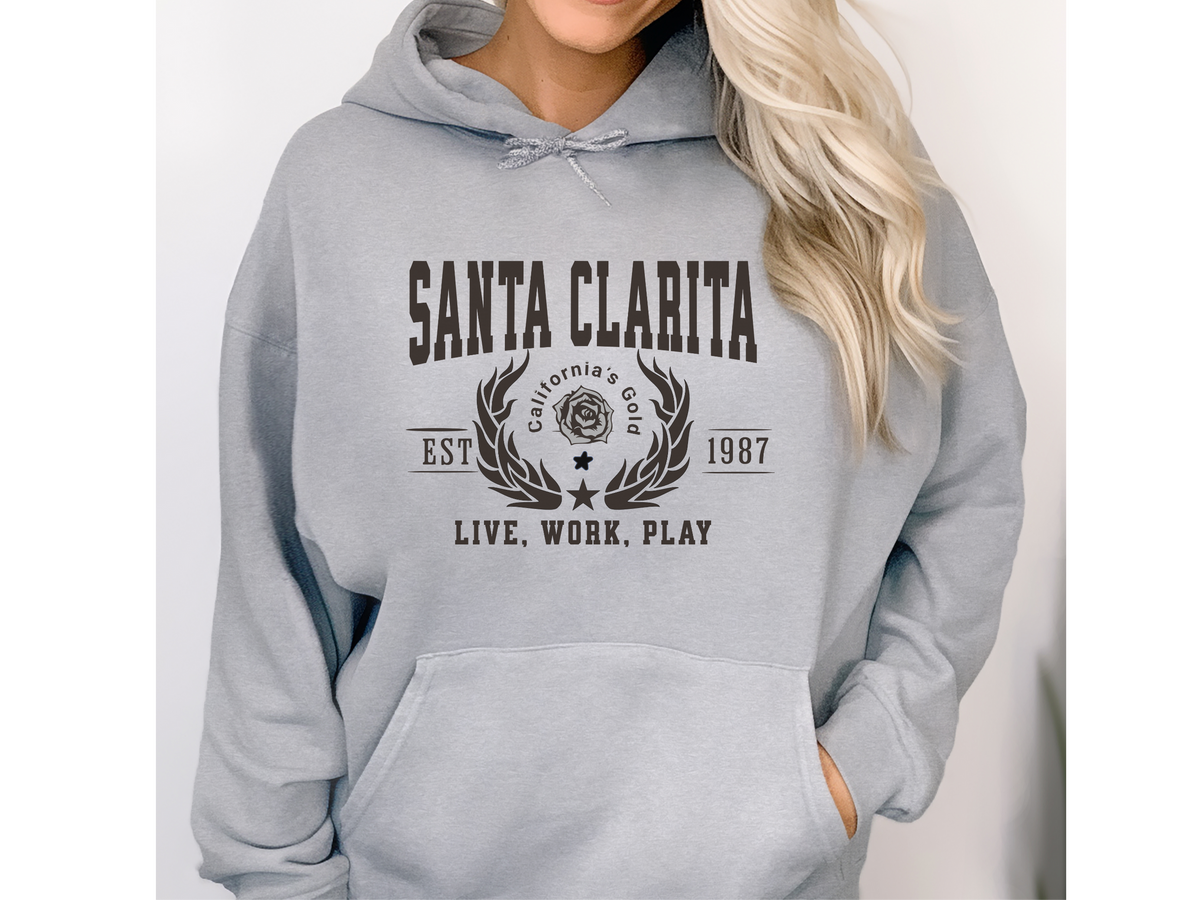 Santa Clarita Legacy Hoodie "Live, Work, Play" California Lifestyle Unisex Sweatshirt