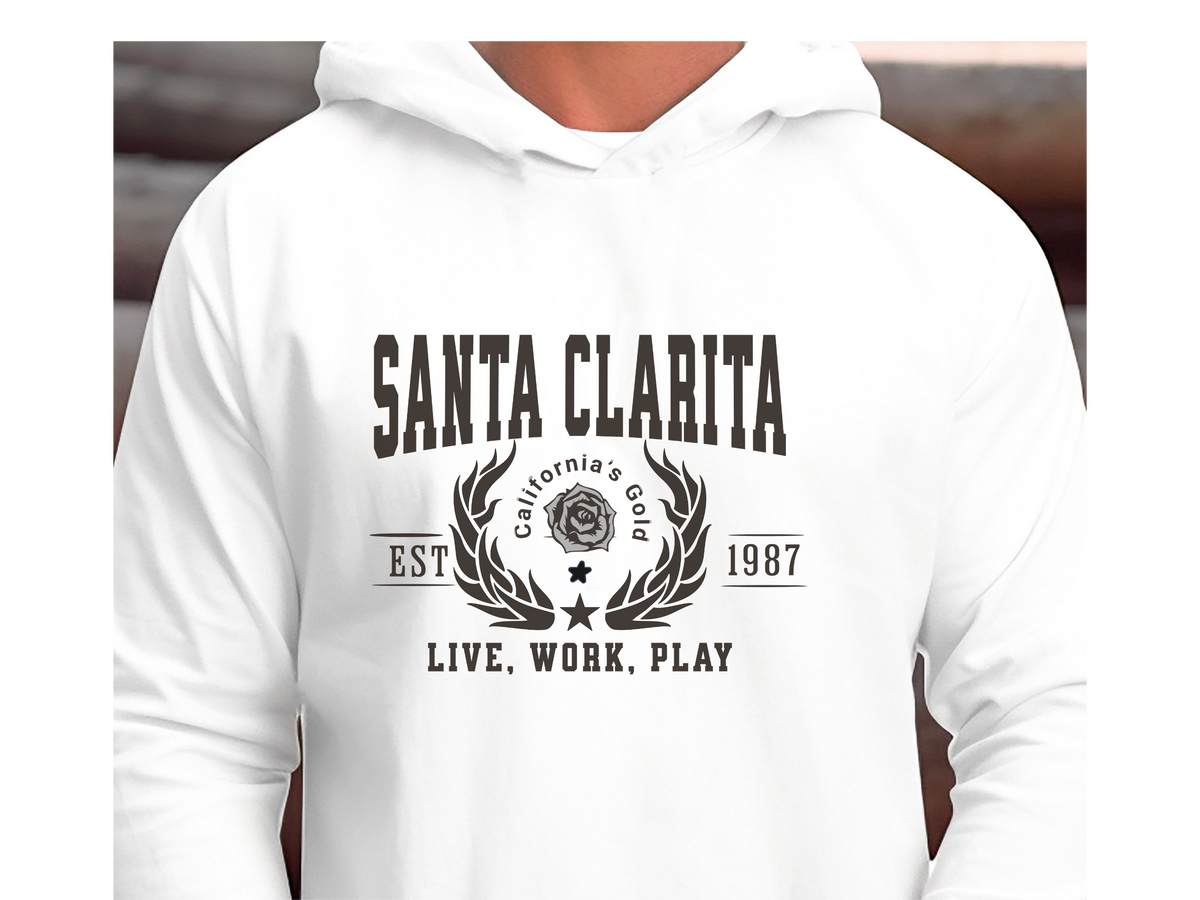 Santa Clarita Legacy Hoodie "Live, Work, Play" California Lifestyle Unisex Sweatshirt