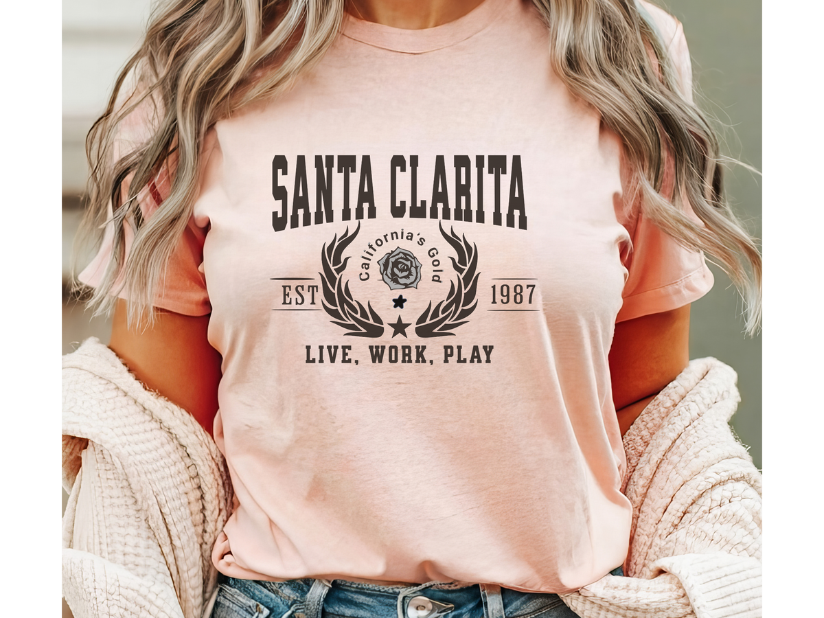 Santa Clarita Legacy T-Shirt – "Live, Work, Play" | California Lifestyle Unisex Tee