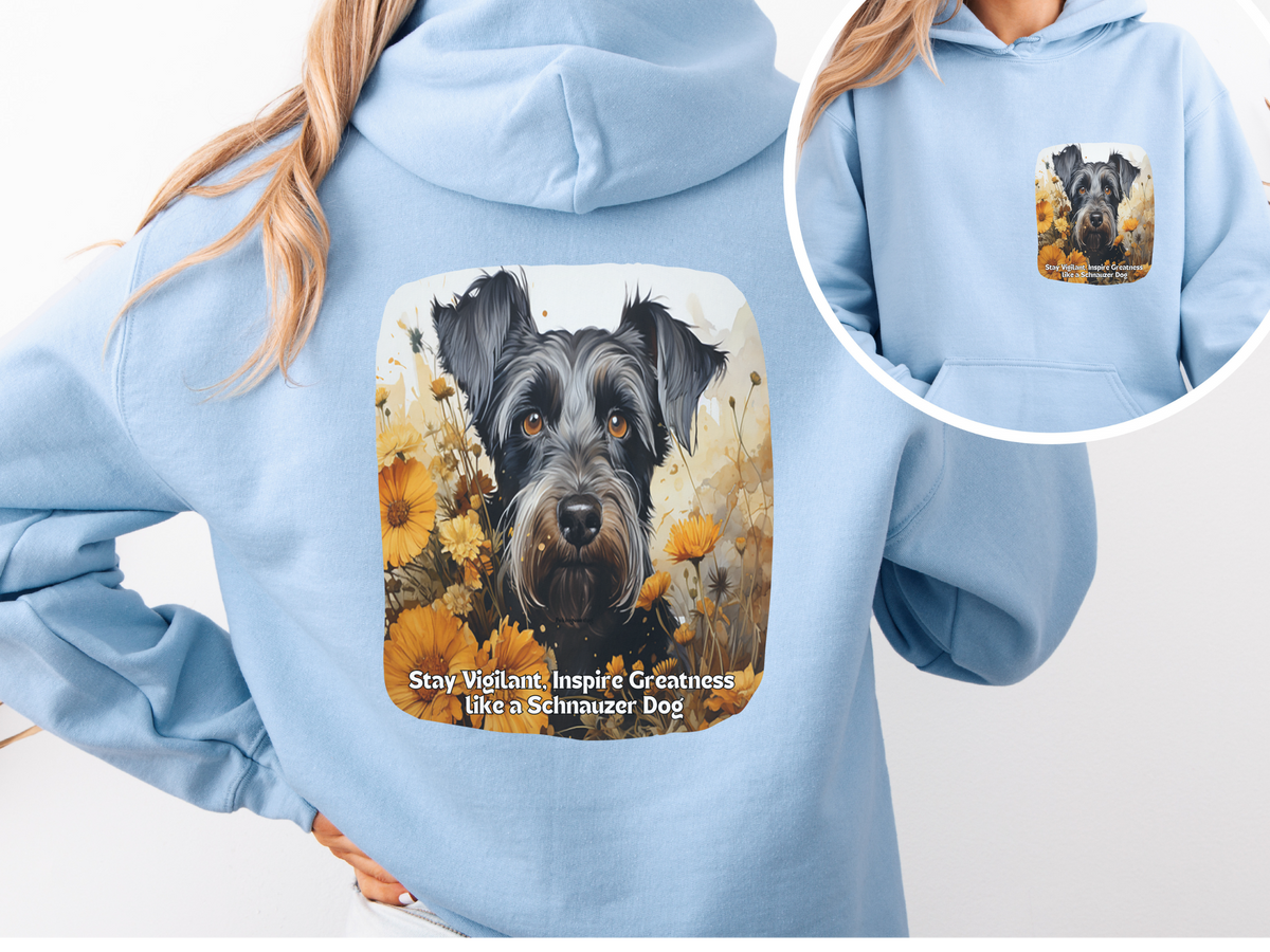Sunflower Schnauzer Unisex Hoodie – Stay Vigilant, Inspire Greatness Like a Schnauzer