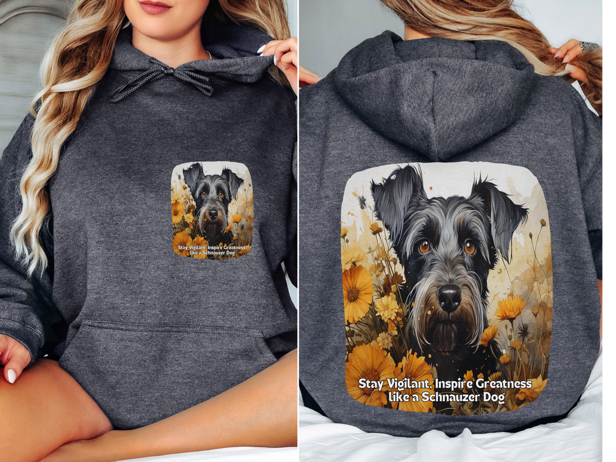 Sunflower Schnauzer Unisex Hoodie – Stay Vigilant, Inspire Greatness Like a Schnauzer