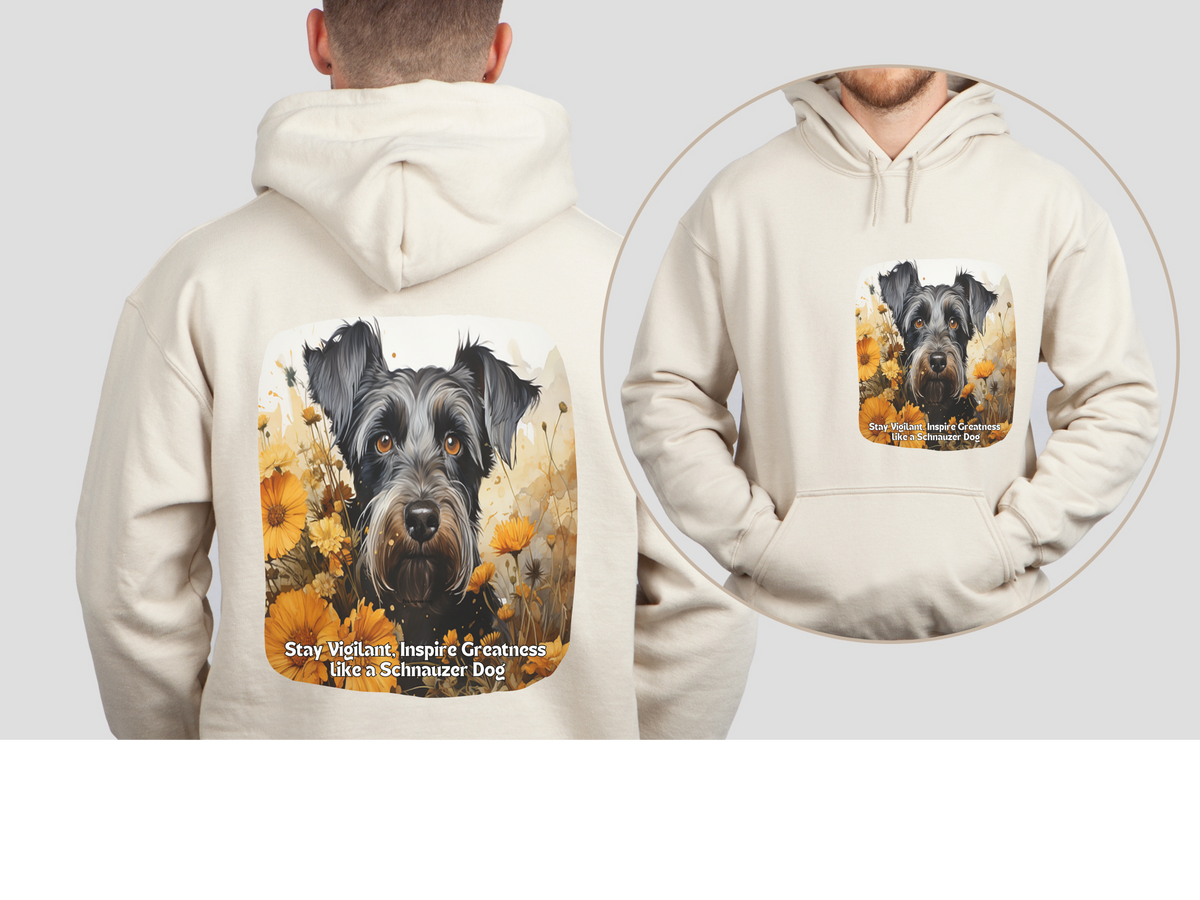 Sunflower Schnauzer Unisex Hoodie – Stay Vigilant, Inspire Greatness Like a Schnauzer