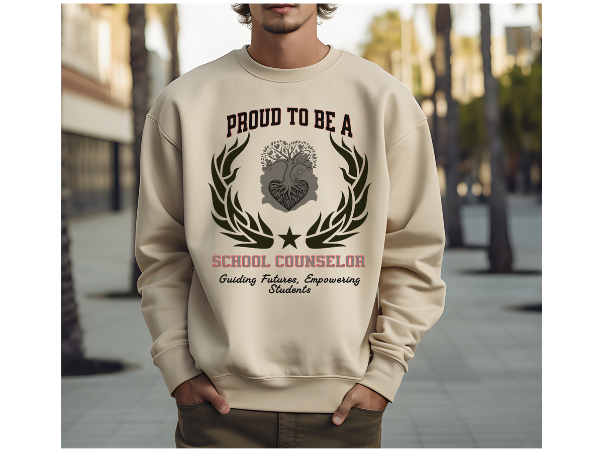 Proud to Be a School Counselor Sweatshirt – Unisex Student Support Crewneck for Education Professionals