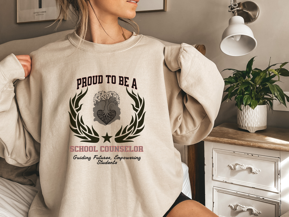 Proud to Be a School Counselor Sweatshirt – Unisex Student Support Crewneck for Education Professionals