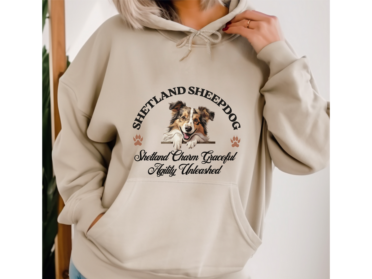 Shetland Sheepdog Dog Hoodie – "Shetland Charm, Graceful Agility Unleashed" | Unisex Cozy Hoodie for Active & Elegant Pups