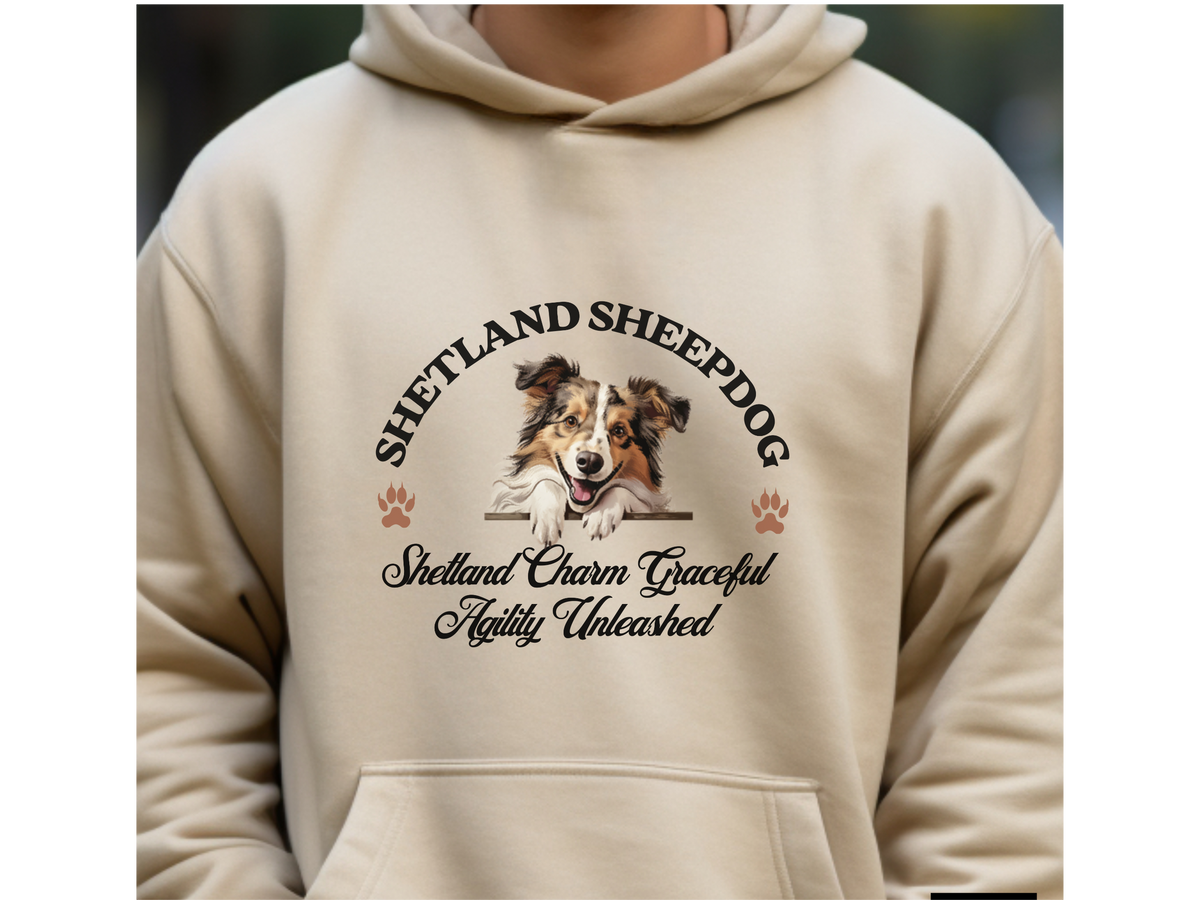 Shetland Sheepdog Dog Hoodie – "Shetland Charm, Graceful Agility Unleashed" | Unisex Cozy Hoodie for Active & Elegant Pups