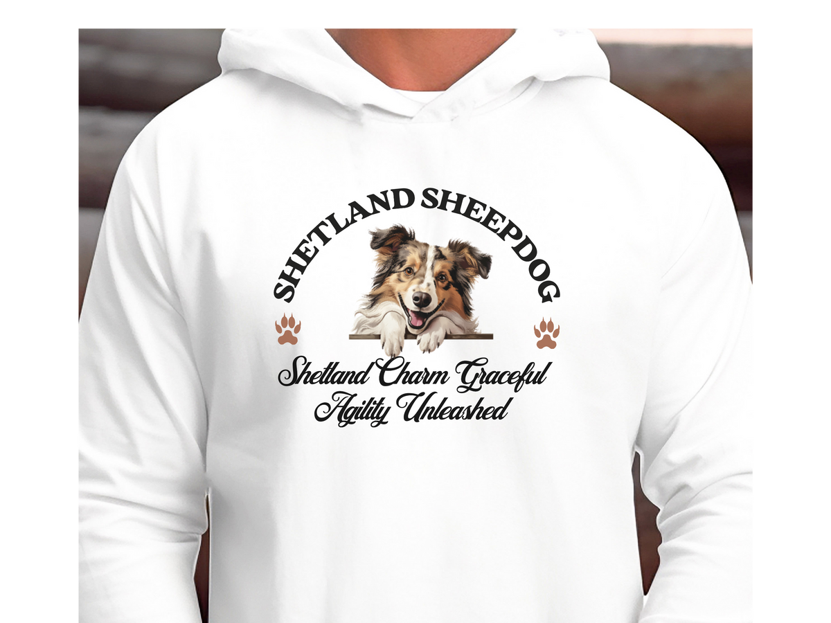 Shetland Sheepdog Dog Hoodie – "Shetland Charm, Graceful Agility Unleashed" | Unisex Cozy Hoodie for Active & Elegant Pups