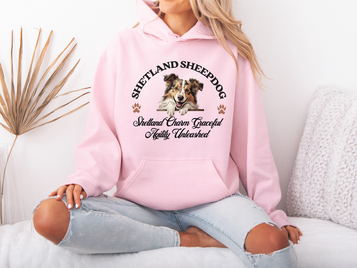 Shetland Sheepdog Hoodie – Graceful Agility & Sheltie Charm – Unisex Dog Lover Pullover