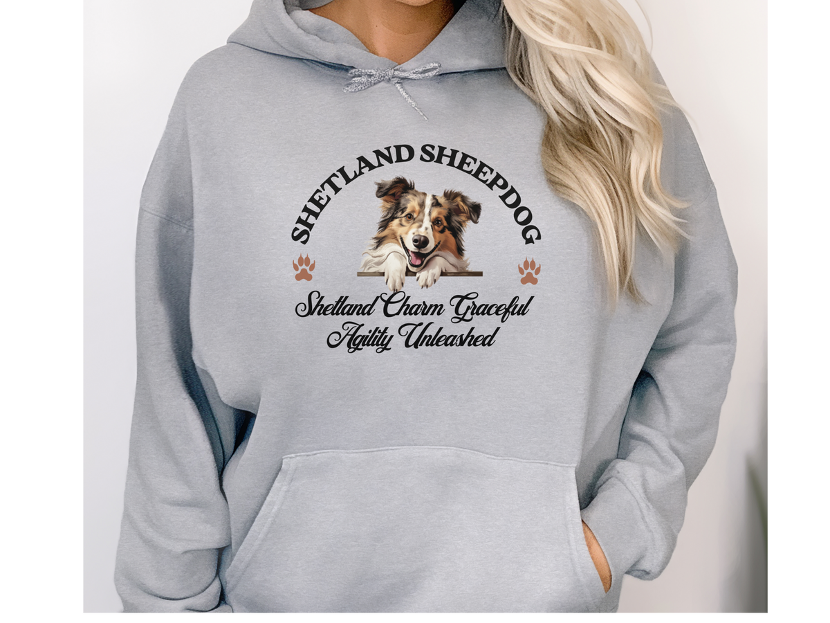 Shetland Sheepdog Hoodie – Graceful Agility & Sheltie Charm – Unisex Dog Lover Pullover