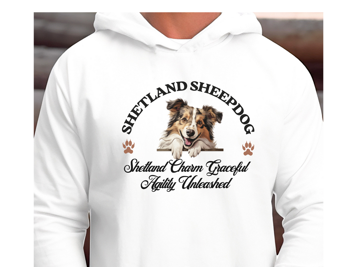 Shetland Sheepdog Hoodie – Graceful Agility & Sheltie Charm – Unisex Dog Lover Pullover