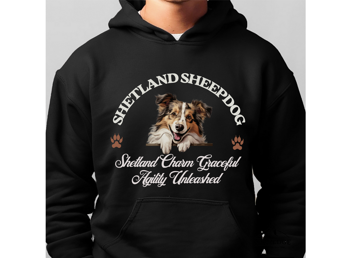Shetland Sheepdog Hoodie – Graceful Agility & Sheltie Charm – Unisex Dog Lover Pullover