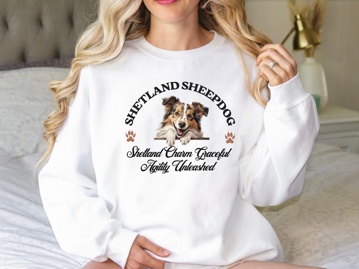 Shetland Sheepdog Sweatshirt – Shetland Charm, Graceful Agility Unleashed – Unisex Dog Lover Apparel