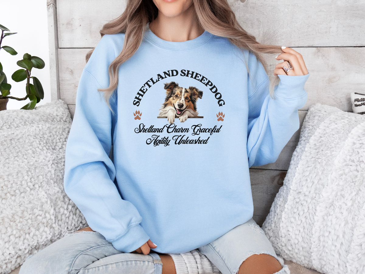 Shetland Sheepdog Sweatshirt – Shetland Charm, Graceful Agility Unleashed – Unisex Dog Lover Apparel