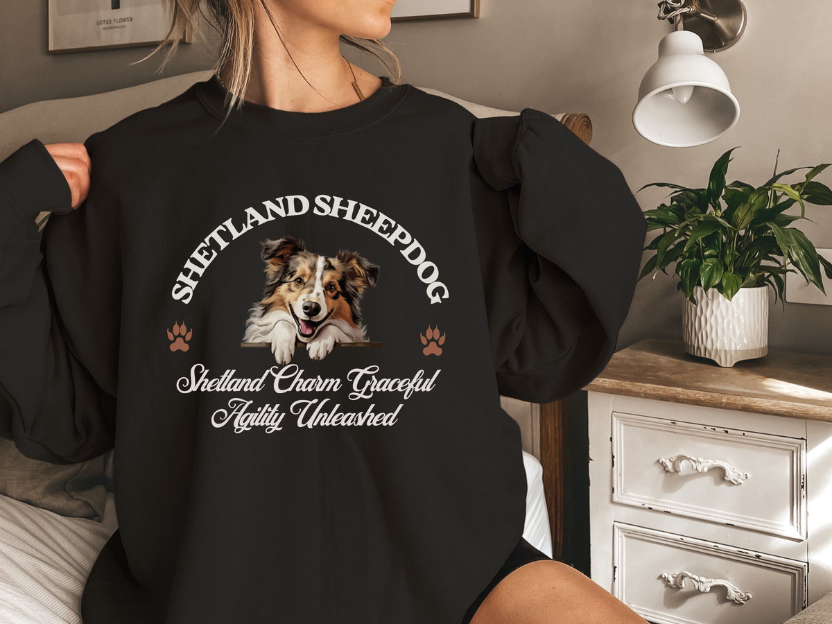 Shetland Sheepdog Sweatshirt – Shetland Charm, Graceful Agility Unleashed – Unisex Dog Lover Apparel